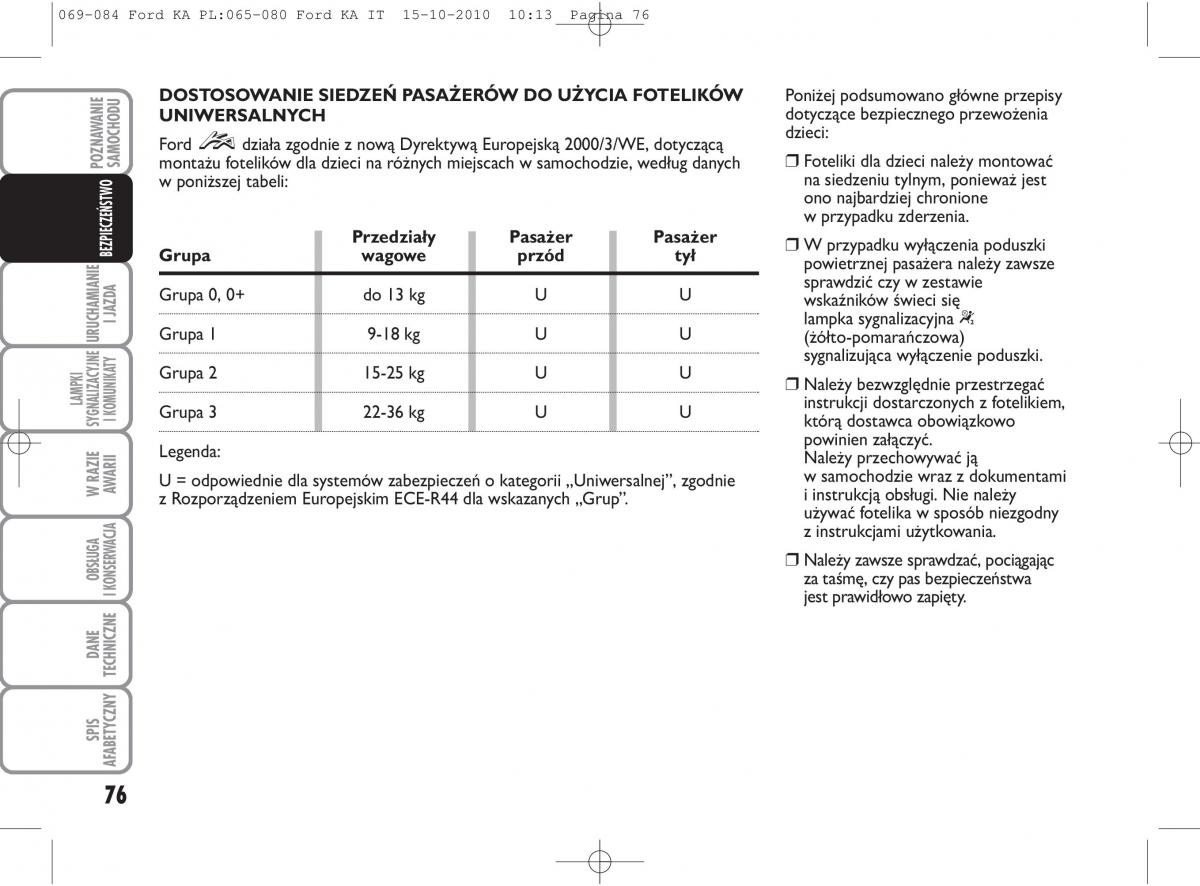 manual  Ford Ka II 2 instrukcja / page 93