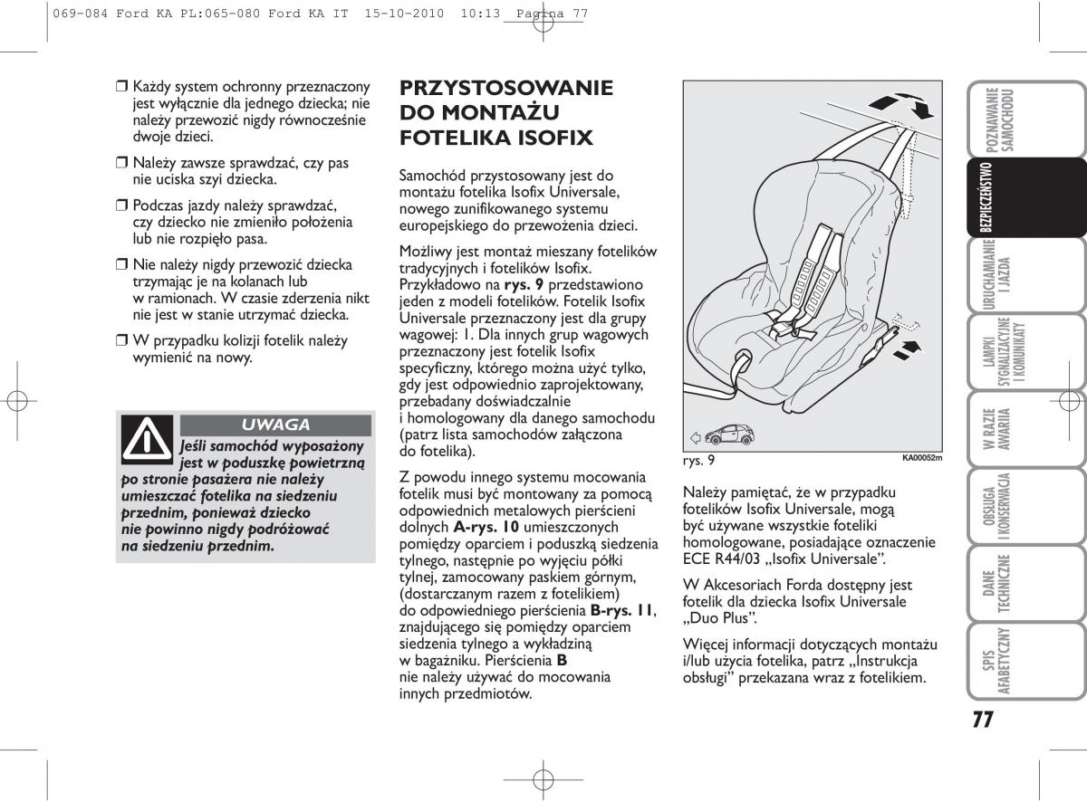 manual  Ford Ka II 2 instrukcja / page 94