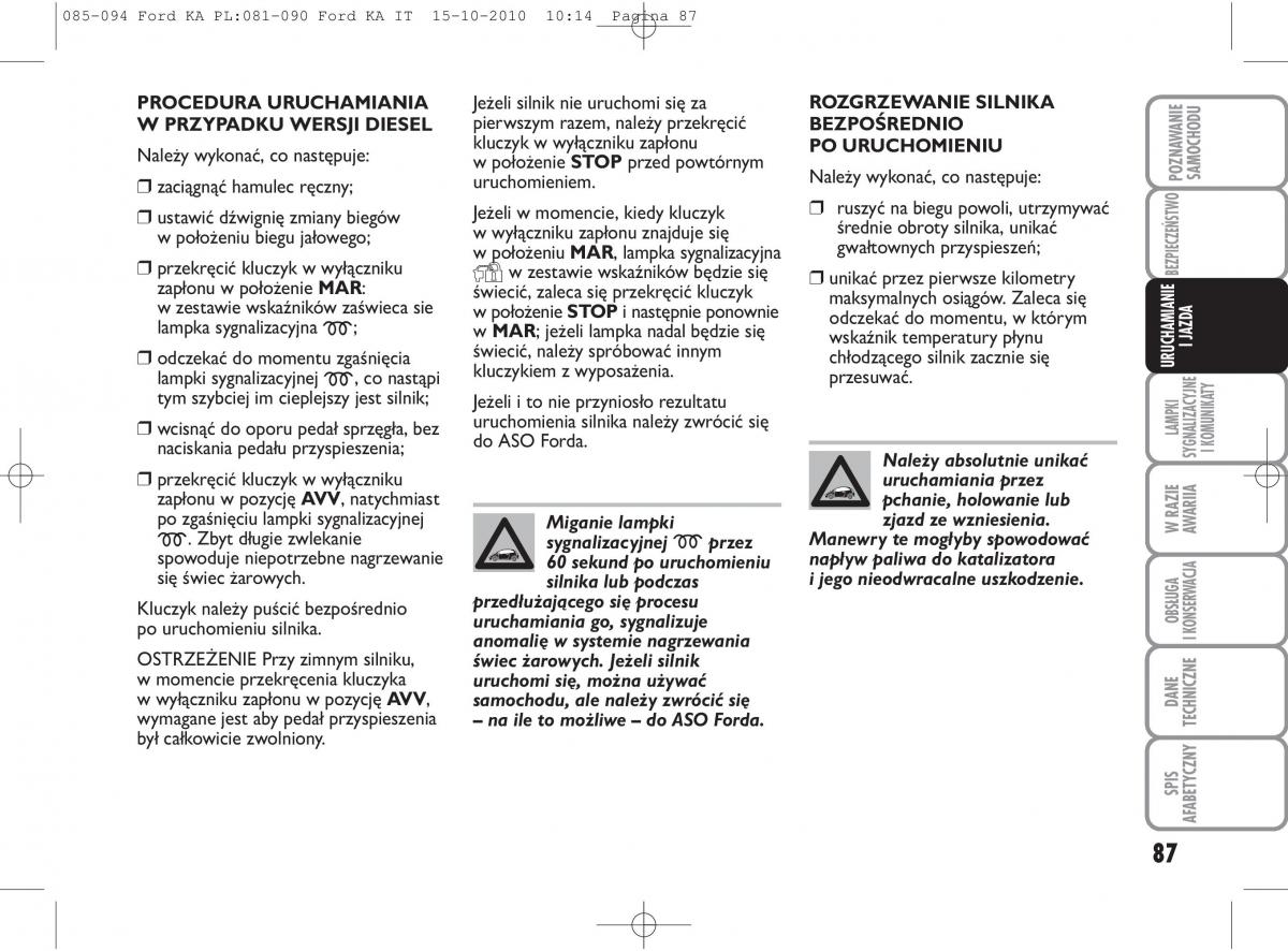 manual  Ford Ka II 2 instrukcja / page 104