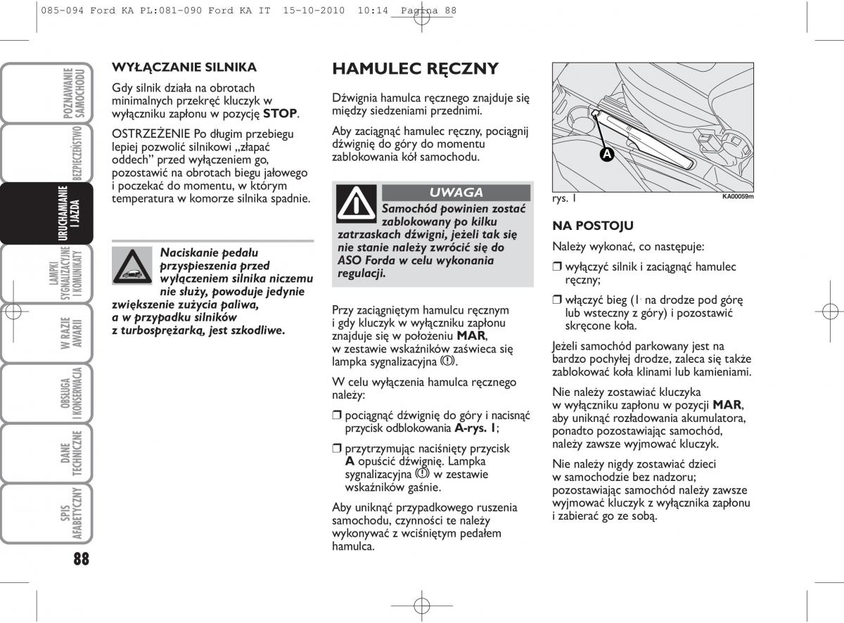 manual  Ford Ka II 2 instrukcja / page 105