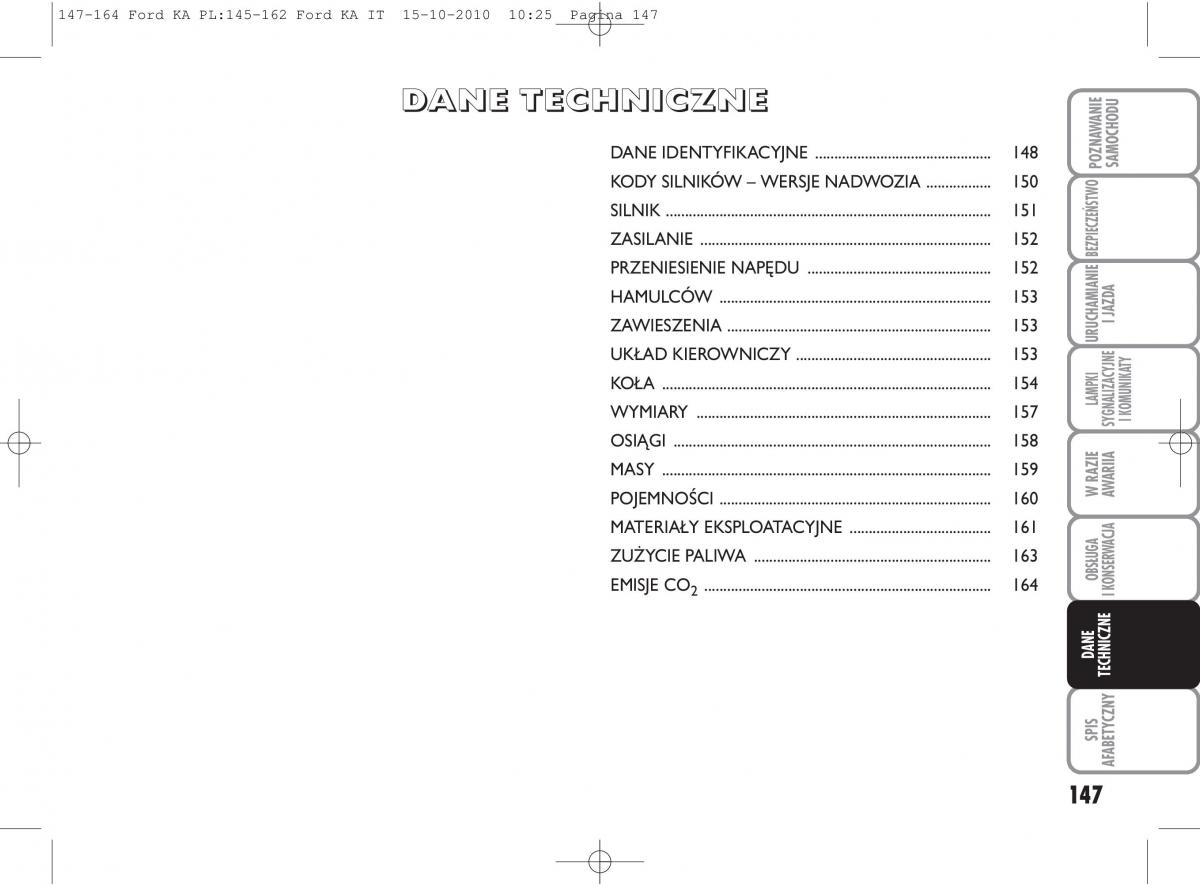 manual  Ford Ka II 2 instrukcja / page 164