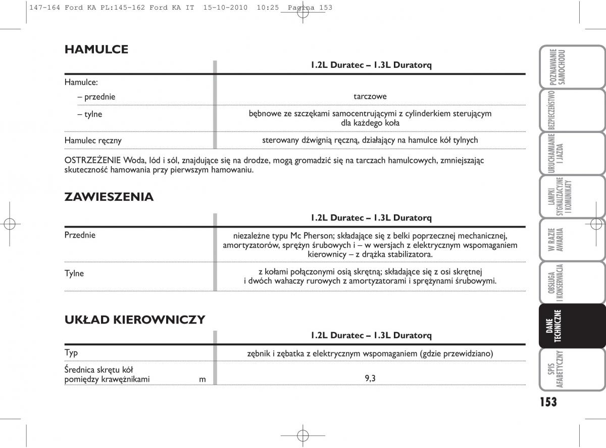 manual  Ford Ka II 2 instrukcja / page 170