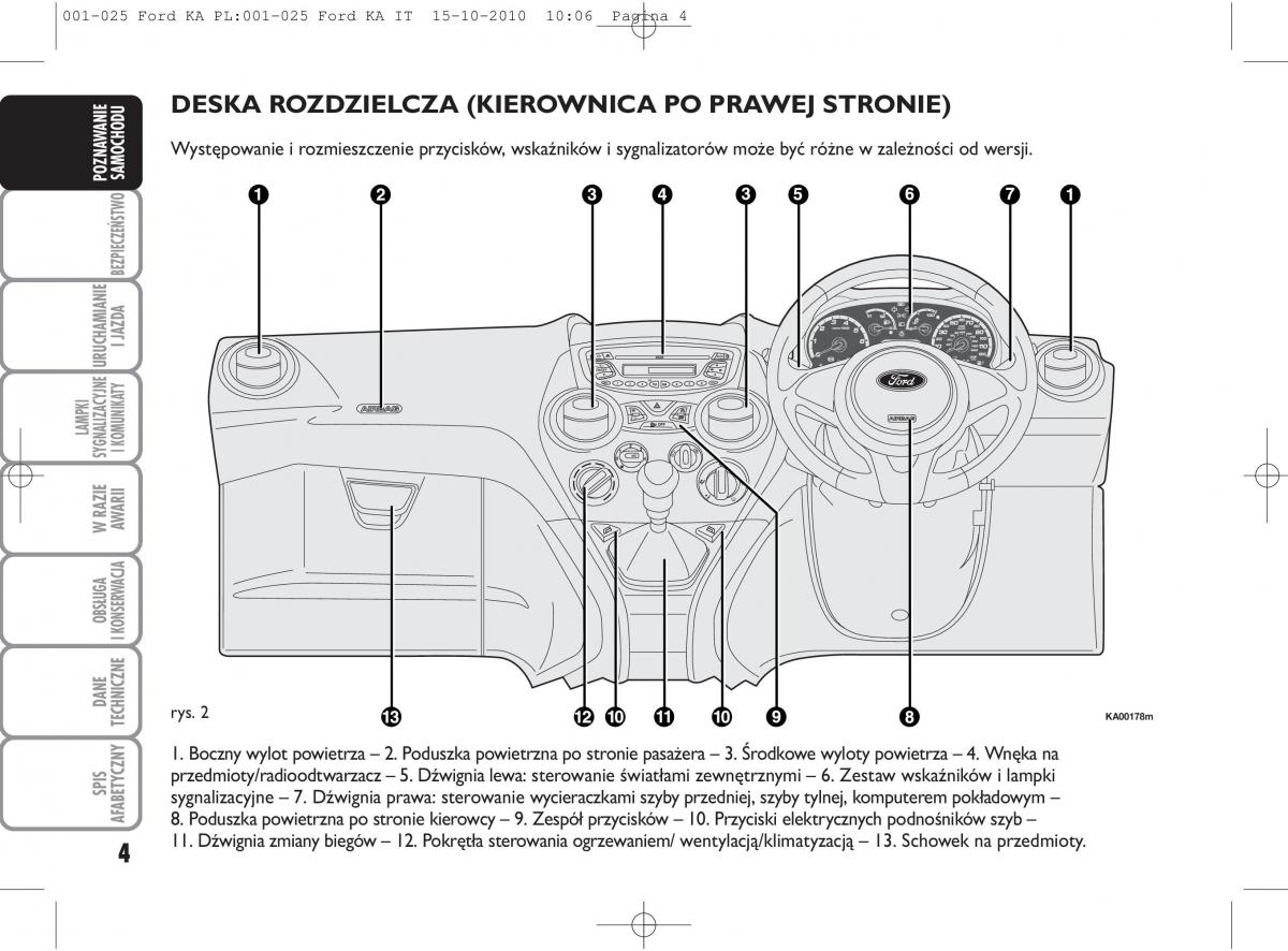 Ford Ka II 2 instrukcja obslugi / page 21