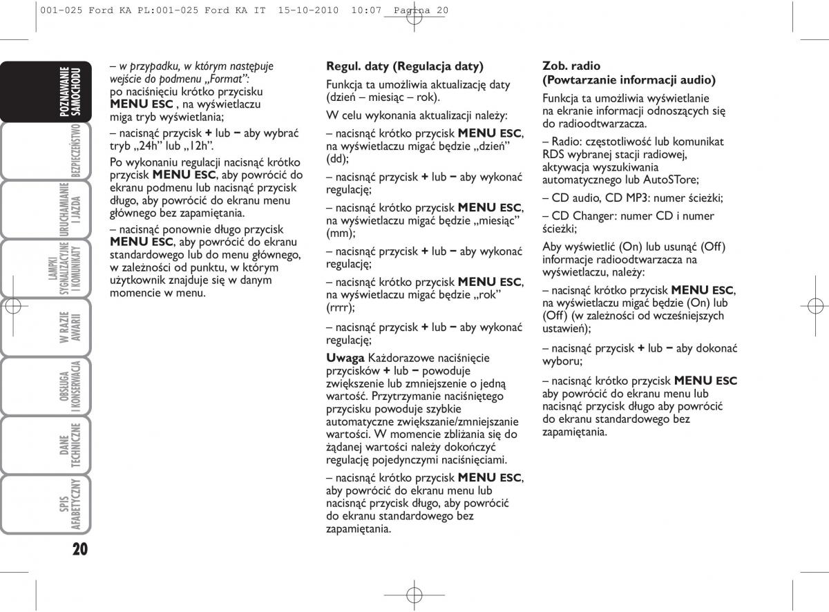 manual  Ford Ka II 2 instrukcja / page 37