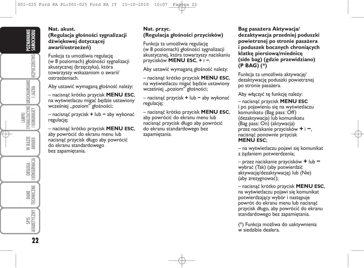 manual  Ford Ka II 2 instrukcja / page 39