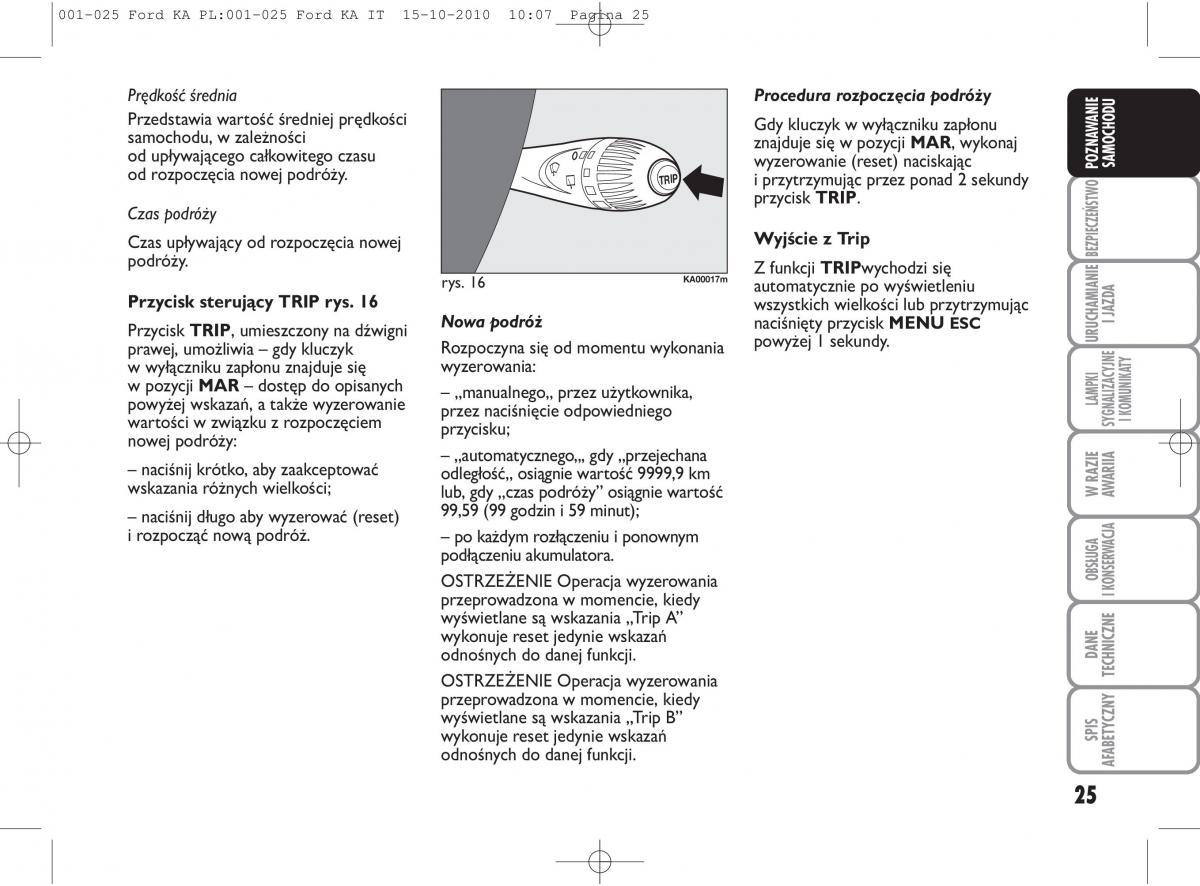manual  Ford Ka II 2 instrukcja / page 42