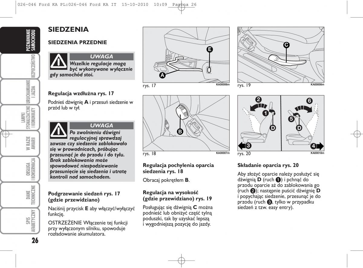 manual  Ford Ka II 2 instrukcja / page 43