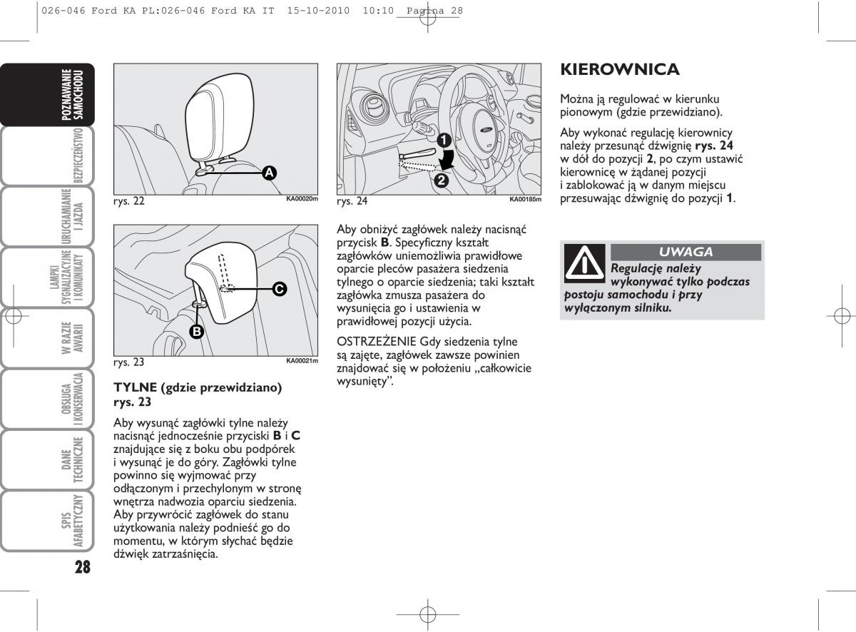 manual  Ford Ka II 2 instrukcja / page 45