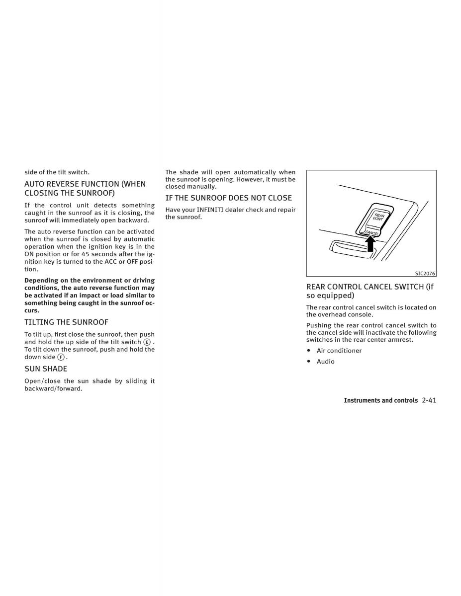 Infiniti Q45 III 3 owners manual / page 99