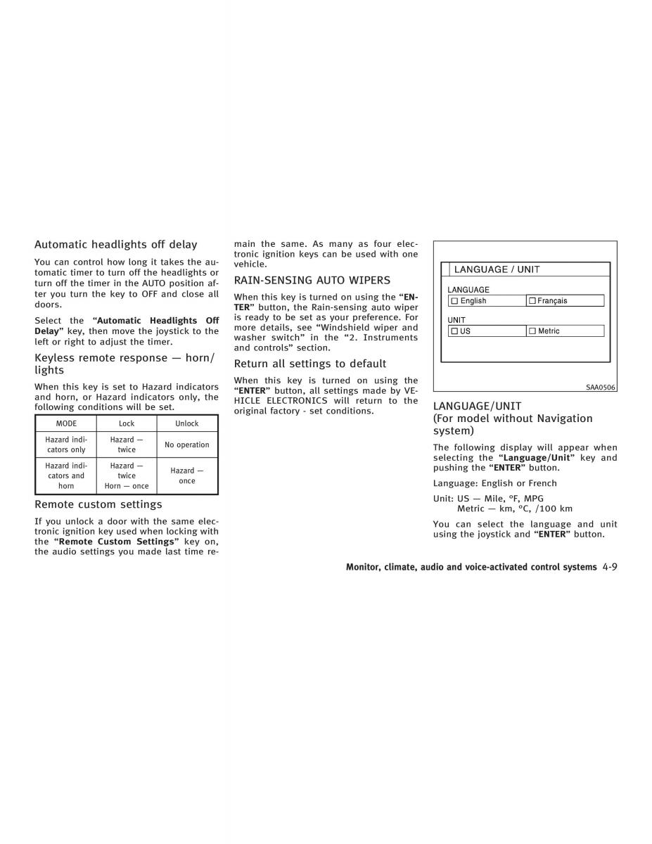 Infiniti Q45 III 3 owners manual / page 141