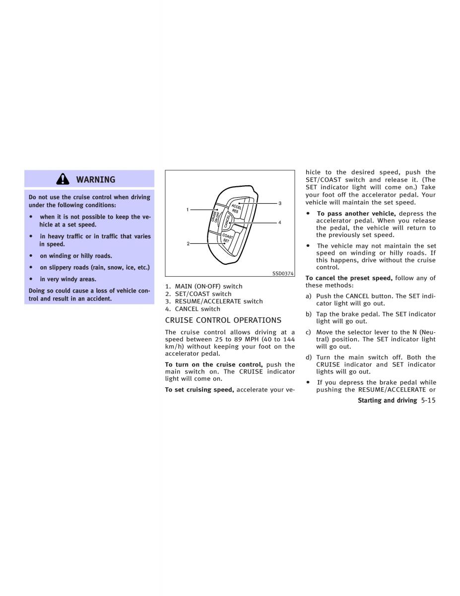 Infiniti Q45 III 3 owners manual / page 197