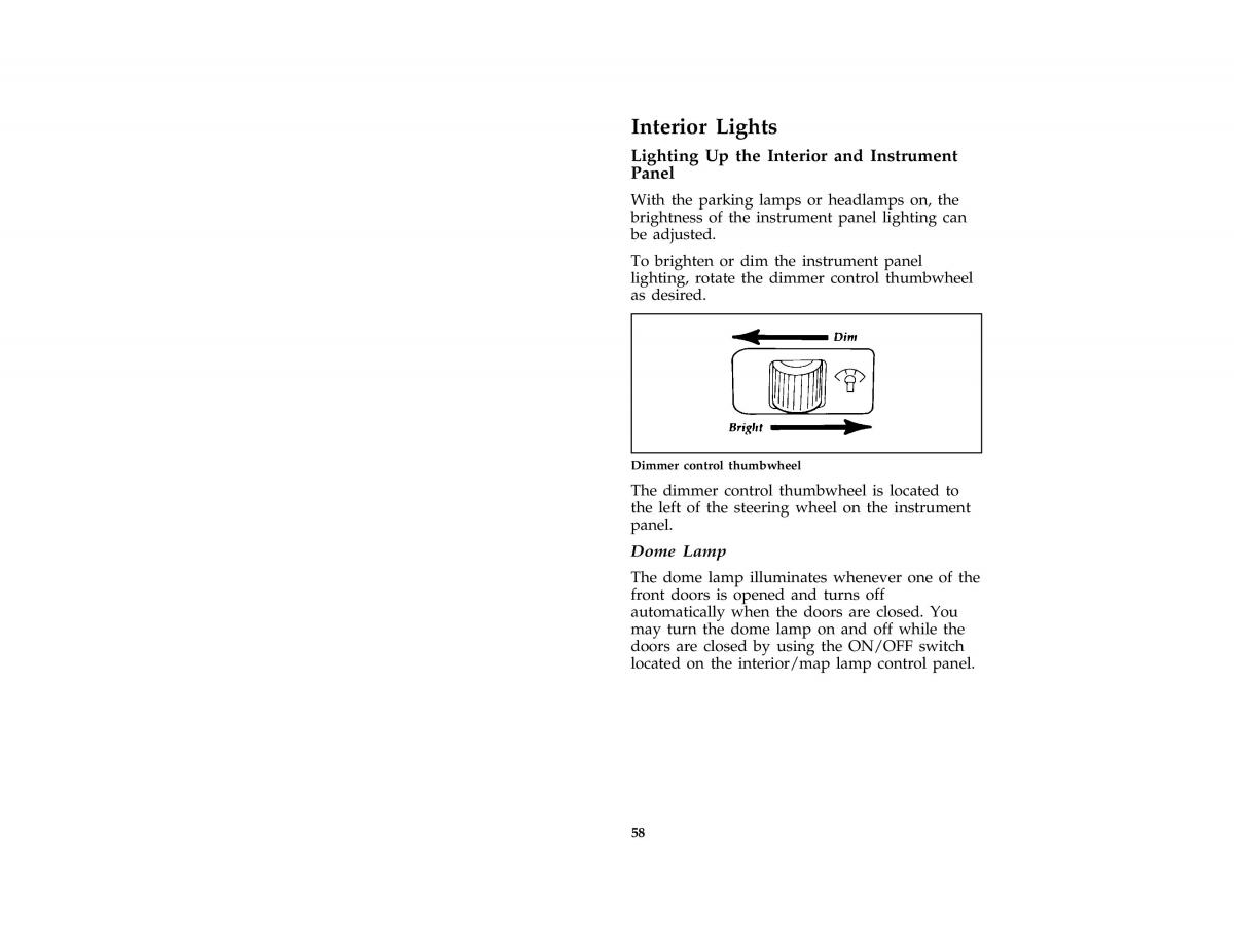 Ford Probe II 2 owners manual / page 61