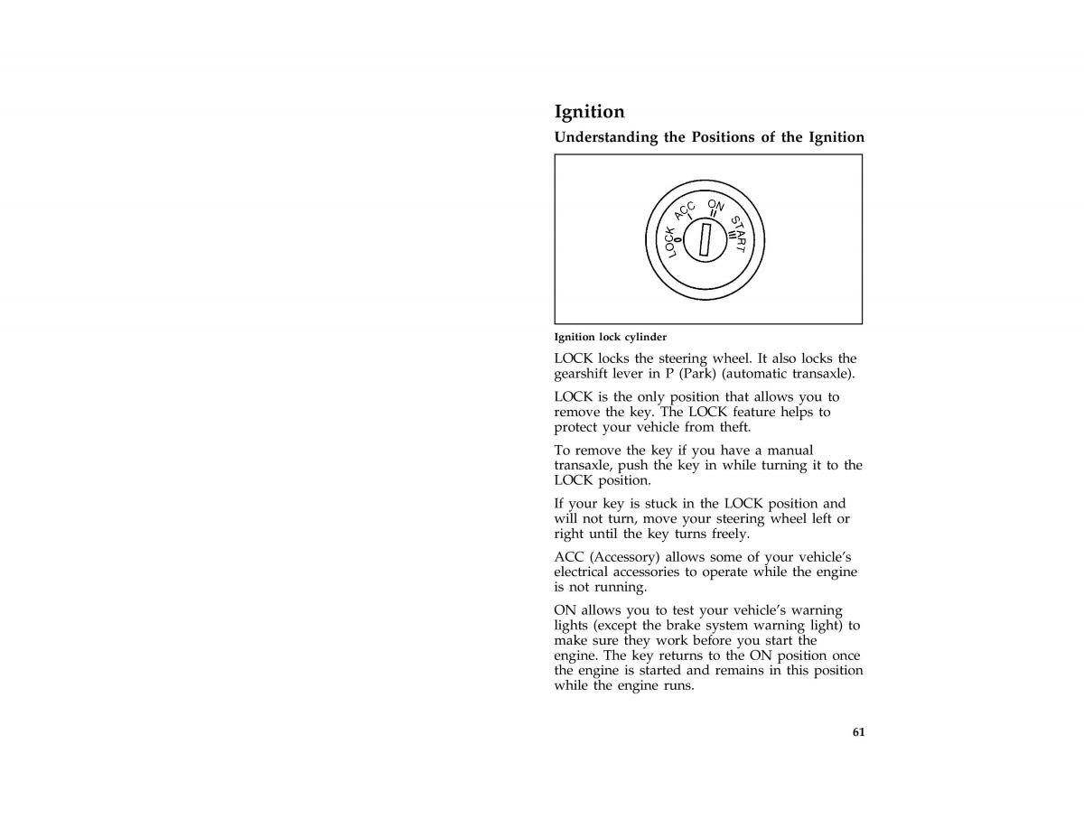 Ford Probe II 2 owners manual / page 64