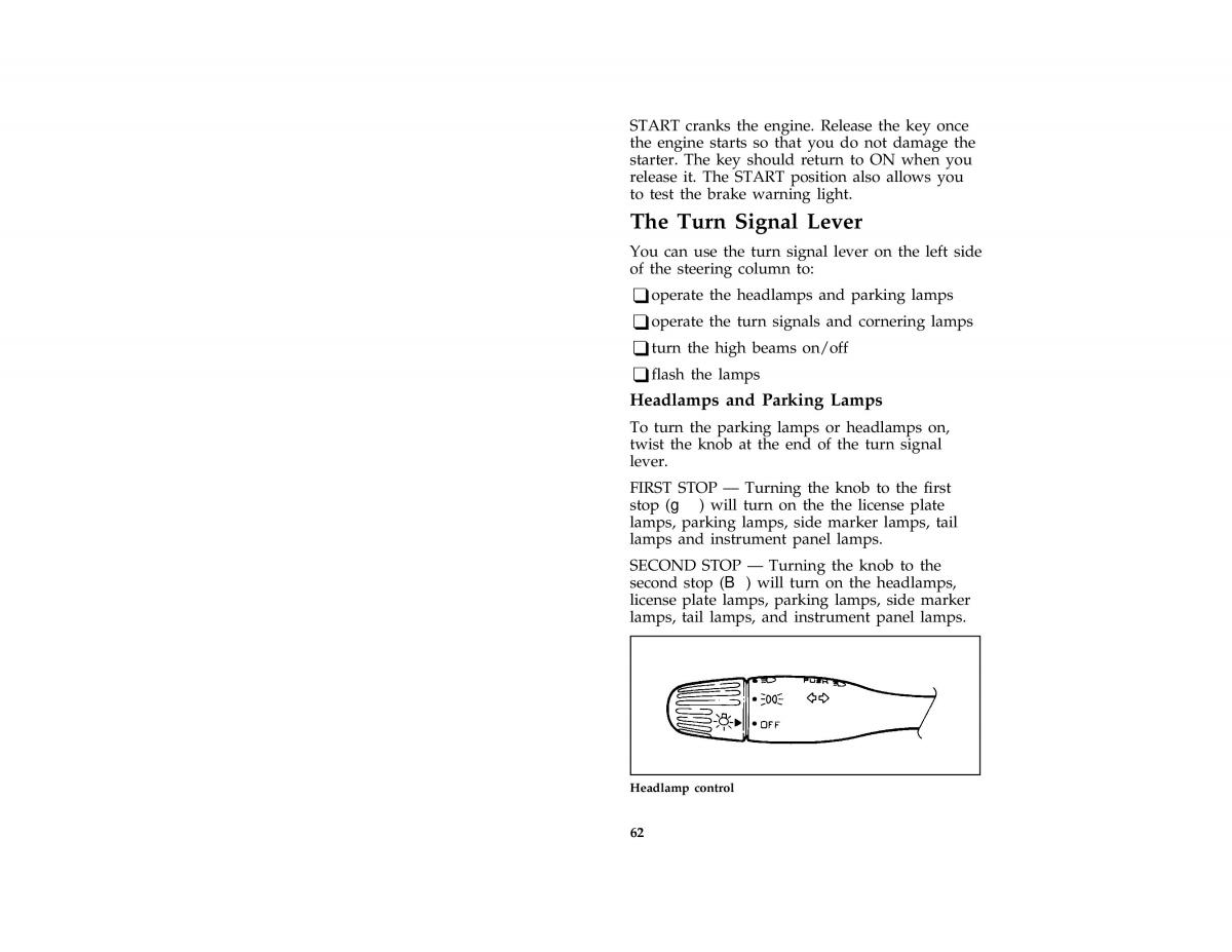 Ford Probe II 2 owners manual / page 65