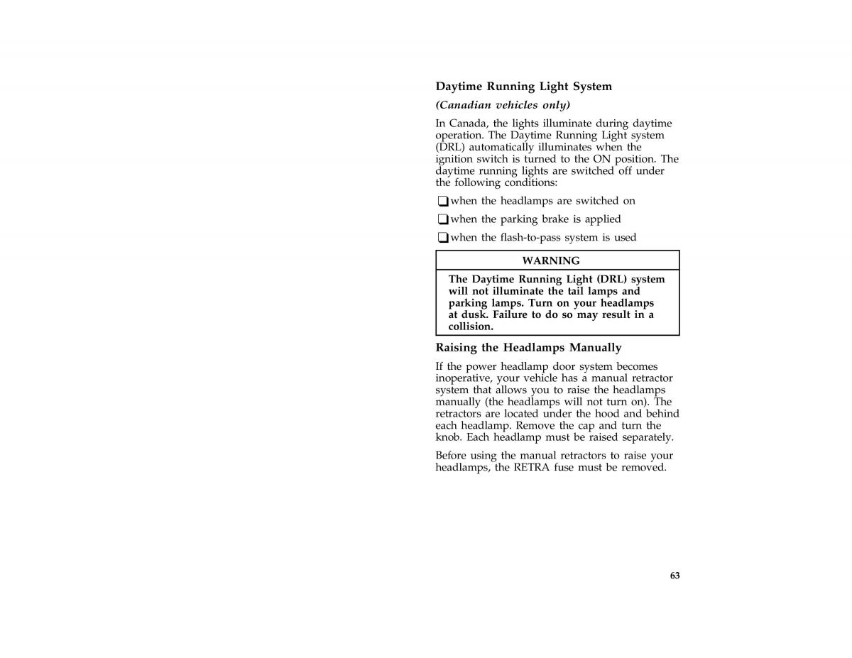 Ford Probe II 2 owners manual / page 66