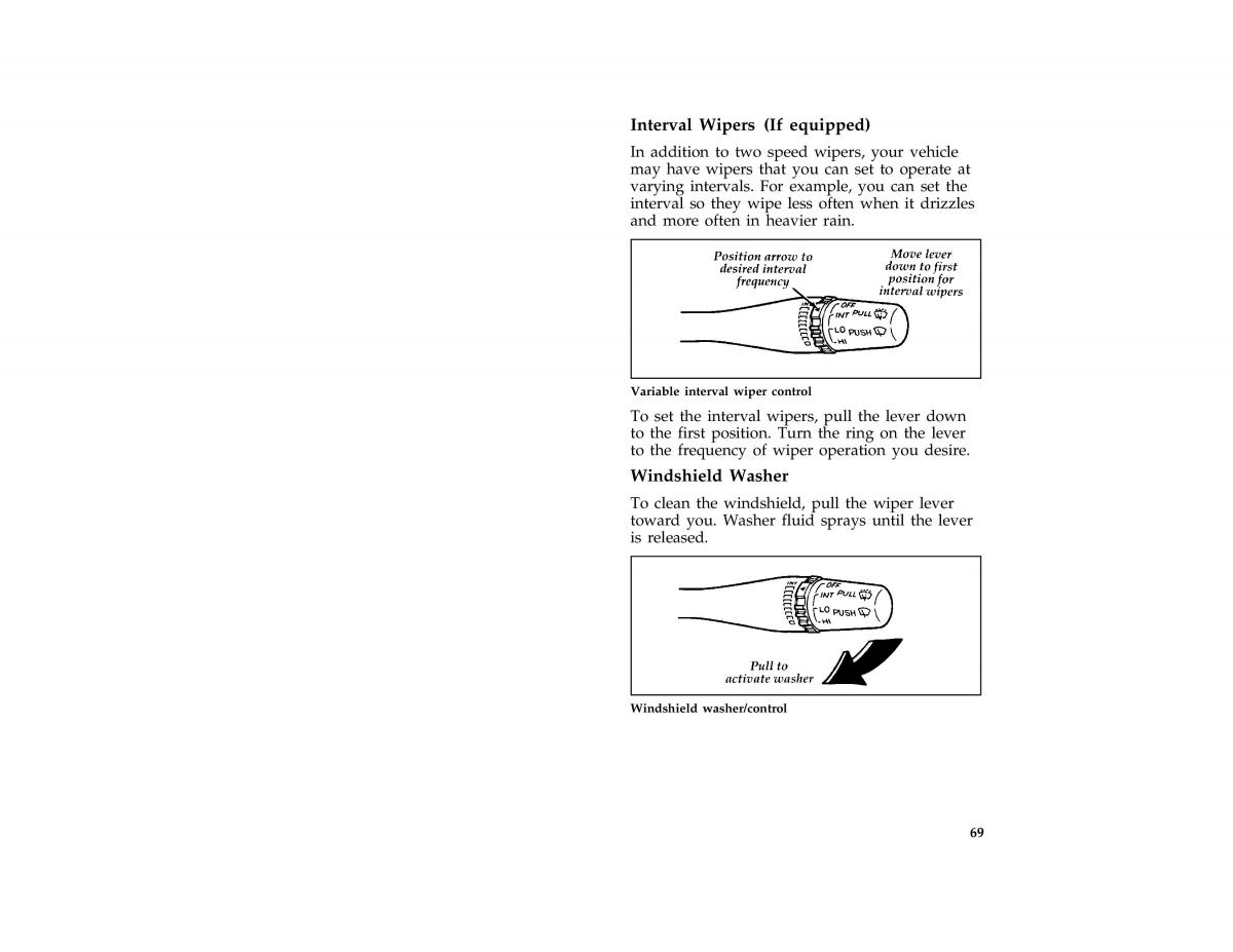 Ford Probe II 2 owners manual / page 72