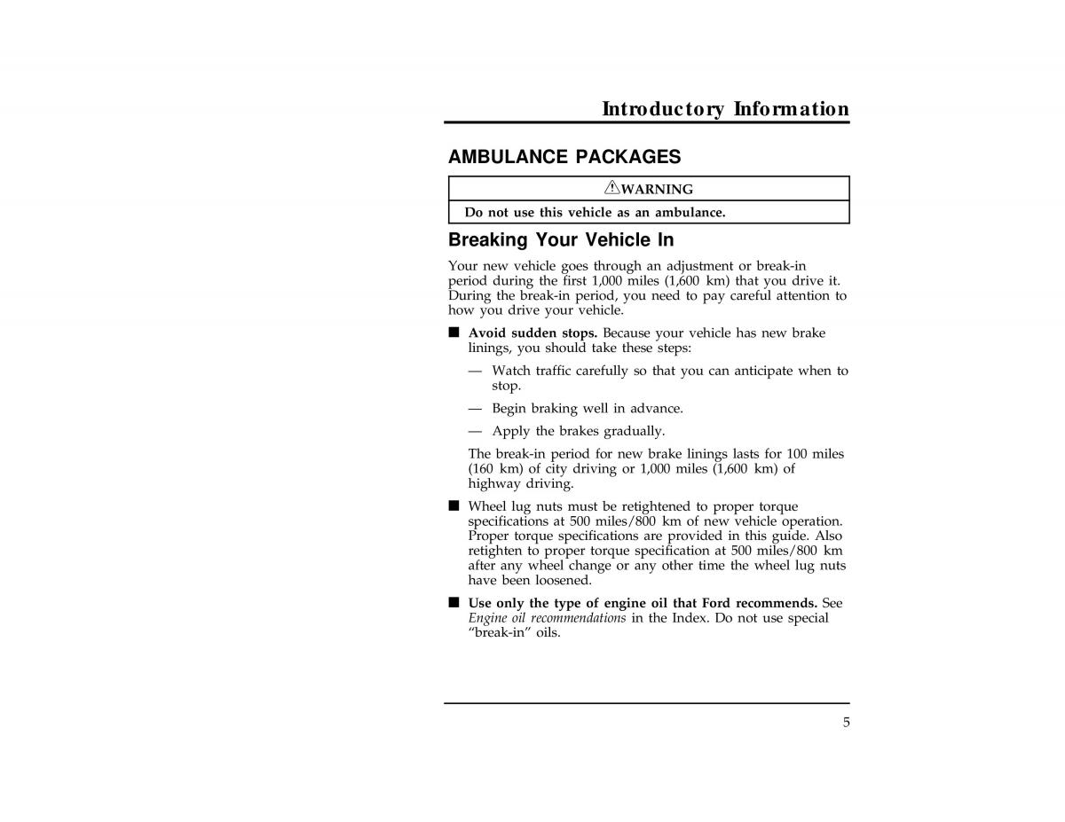 Ford Probe II 2 owners manual / page 8