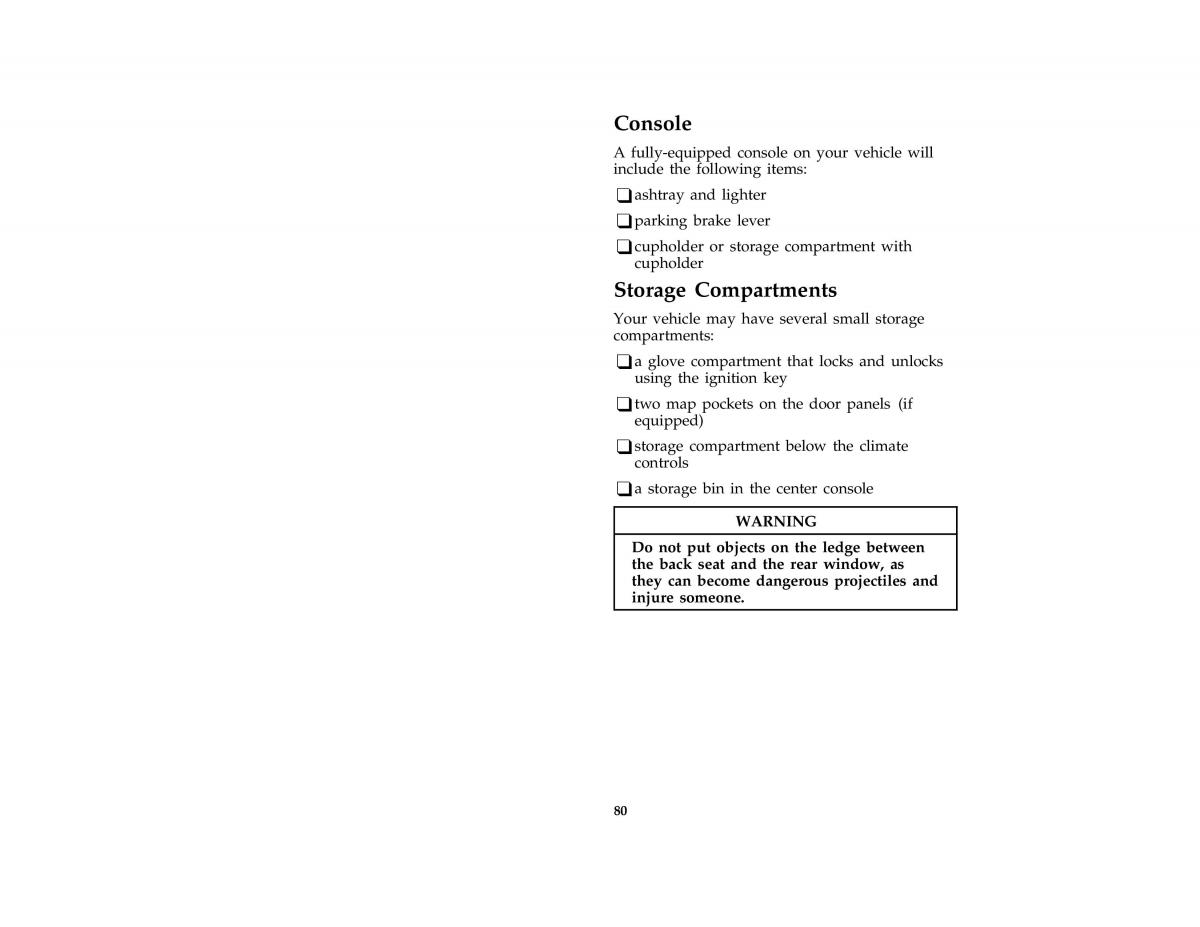 Ford Probe II 2 owners manual / page 83