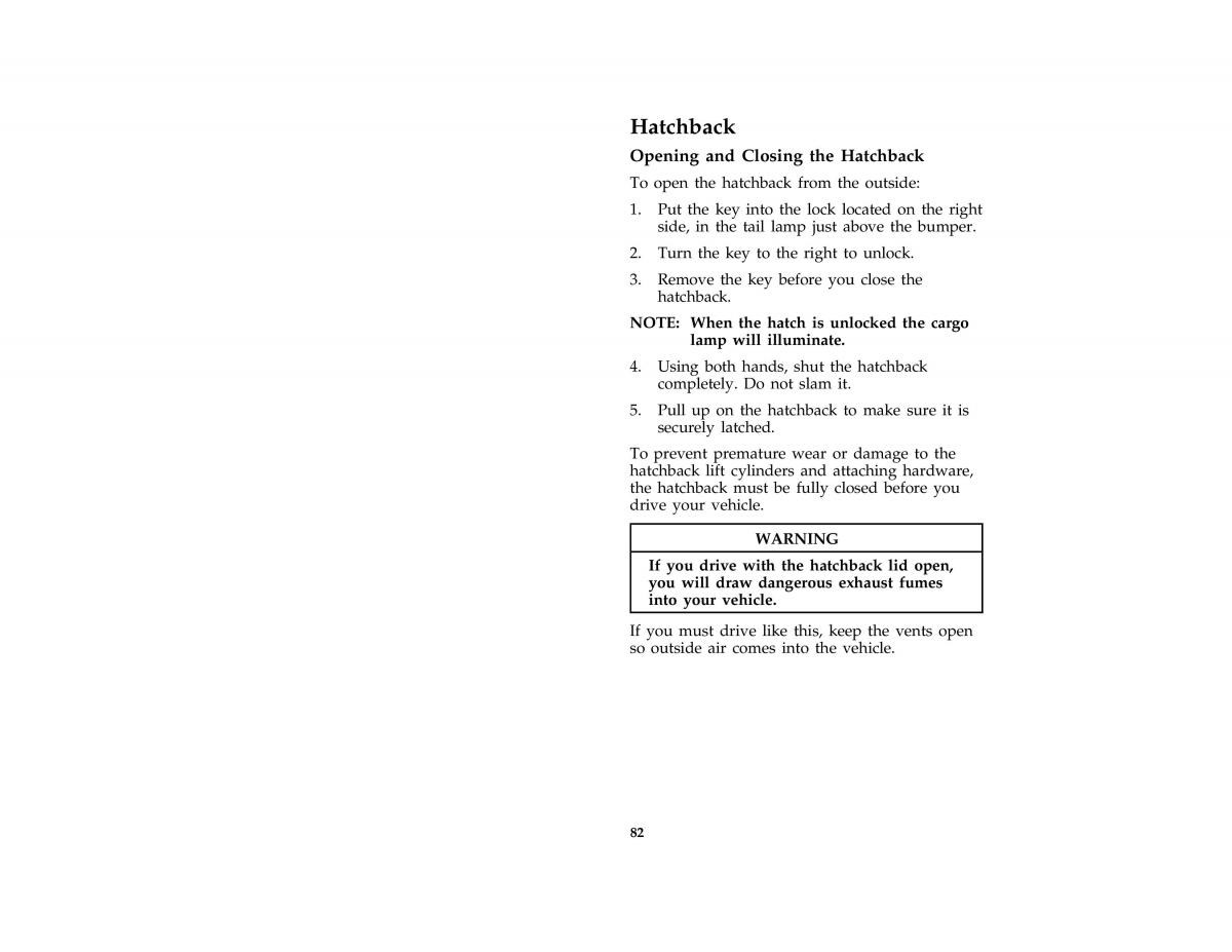 Ford Probe II 2 owners manual / page 85