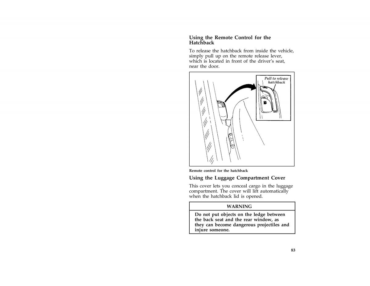 Ford Probe II 2 owners manual / page 86