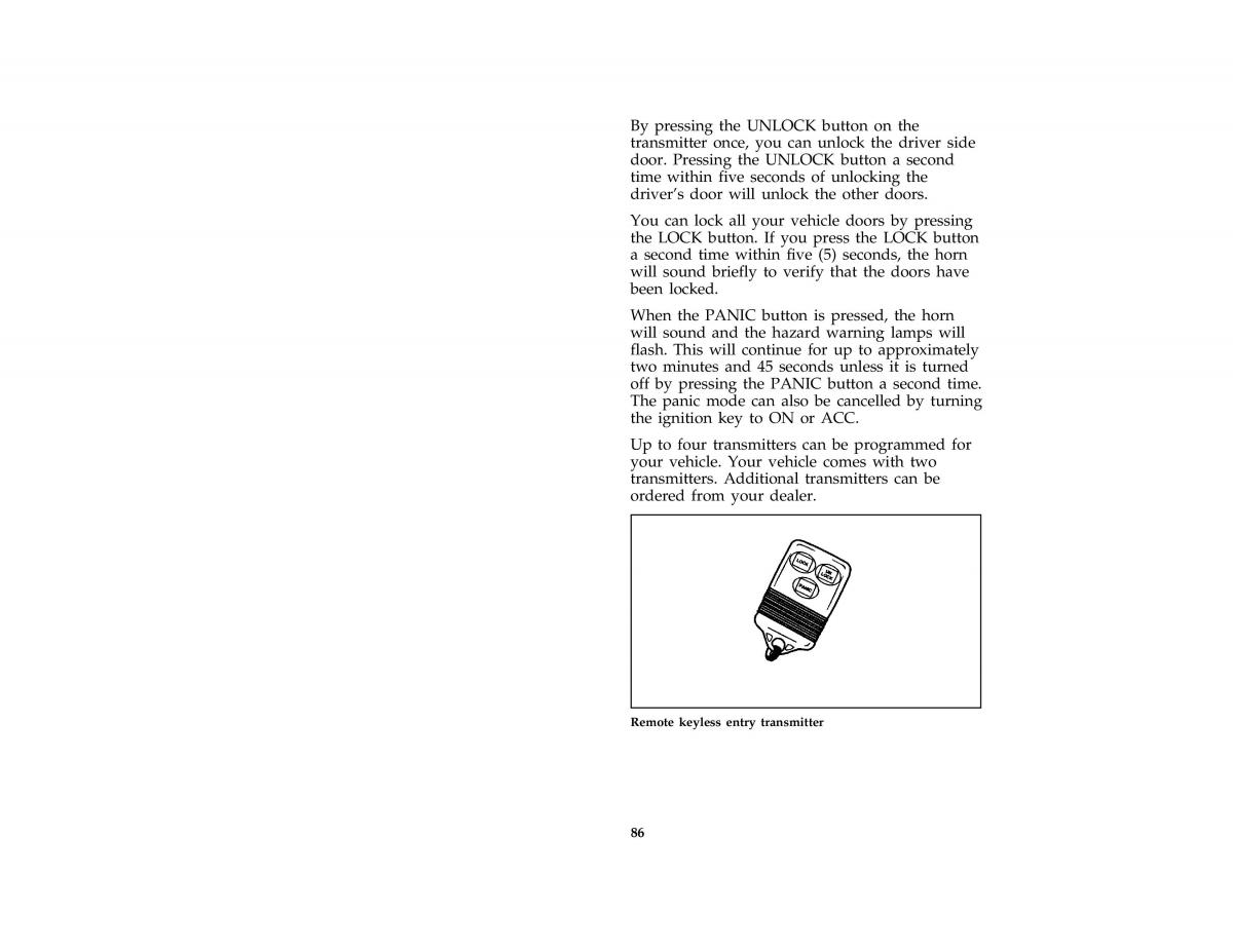 Ford Probe II 2 owners manual / page 89