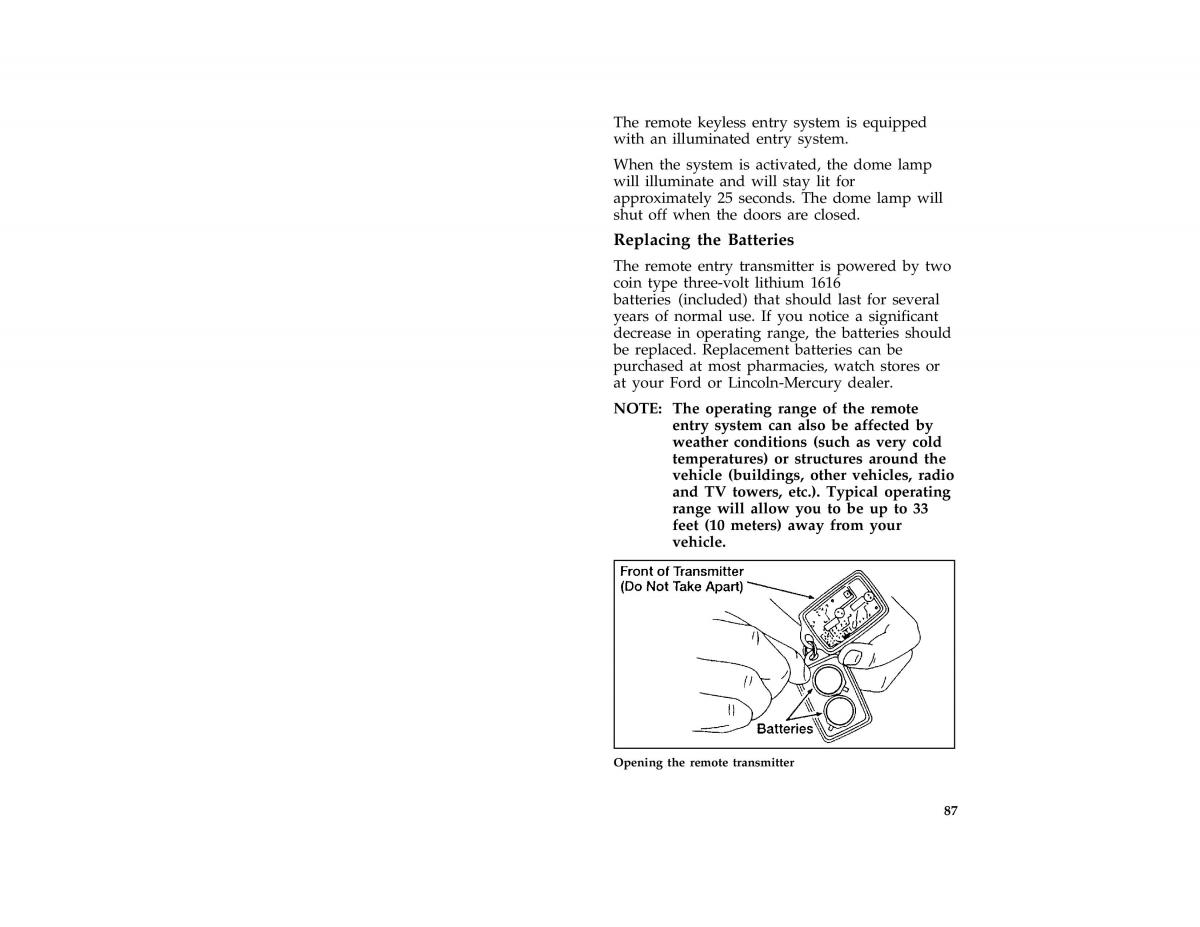 Ford Probe II 2 owners manual / page 90