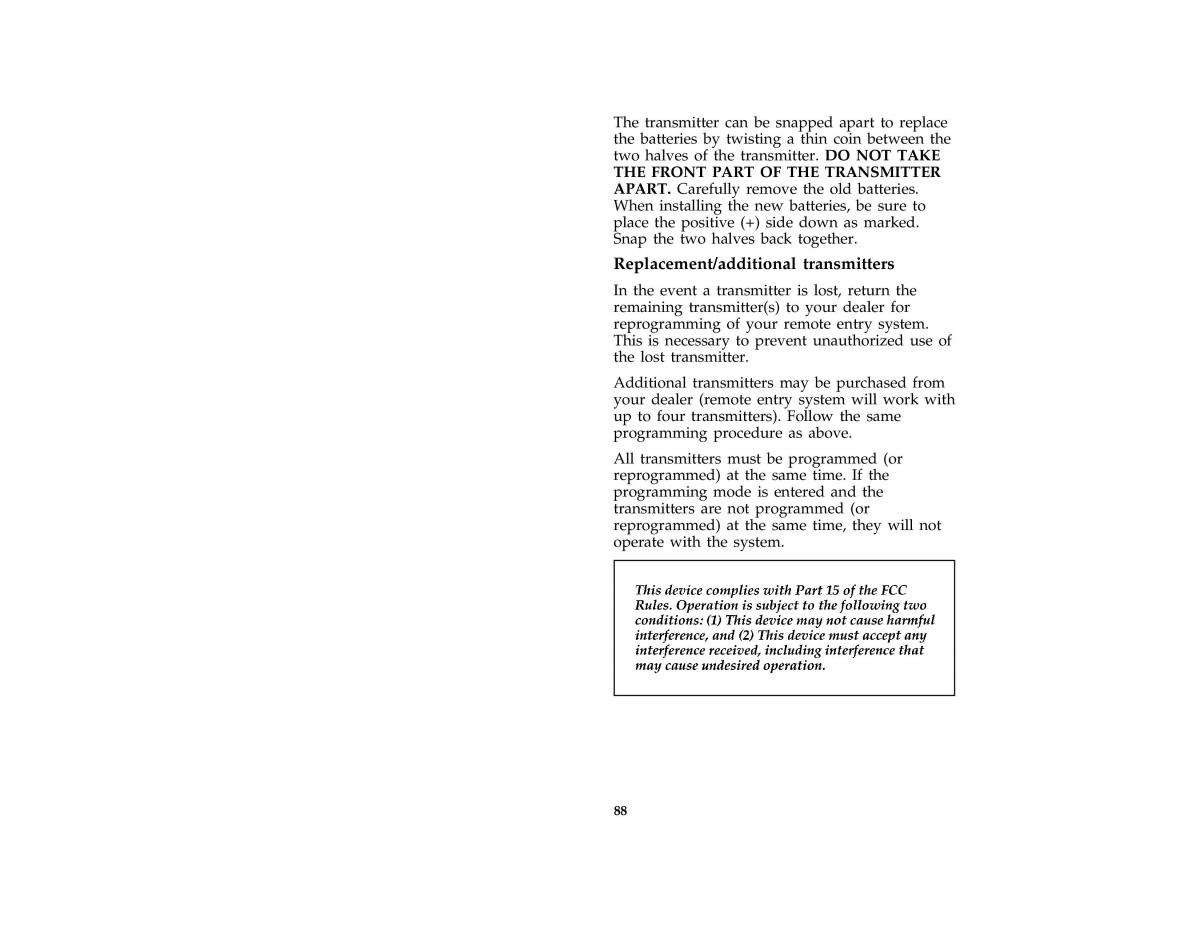 Ford Probe II 2 owners manual / page 91