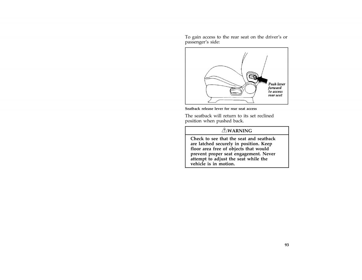 Ford Probe II 2 owners manual / page 96