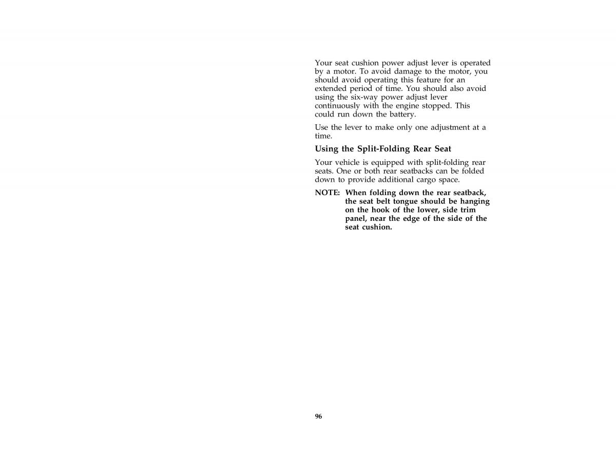 Ford Probe II 2 owners manual / page 99