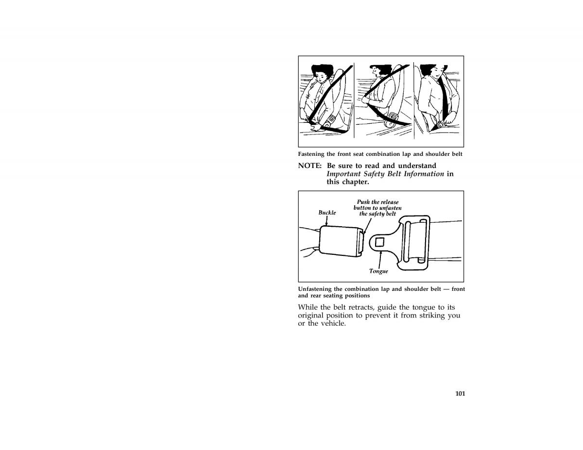 Ford Probe II 2 owners manual / page 104