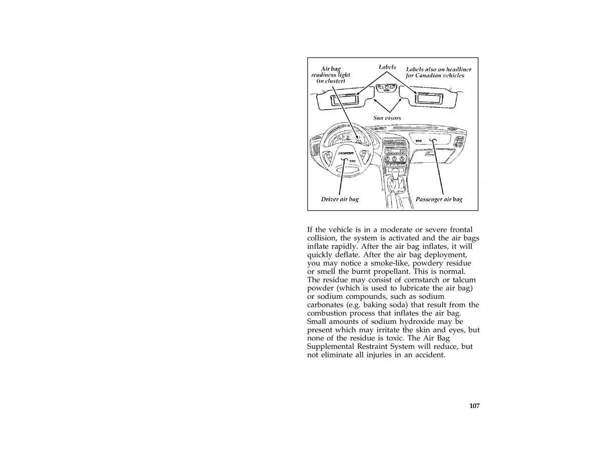 Ford Probe II 2 owners manual / page 110