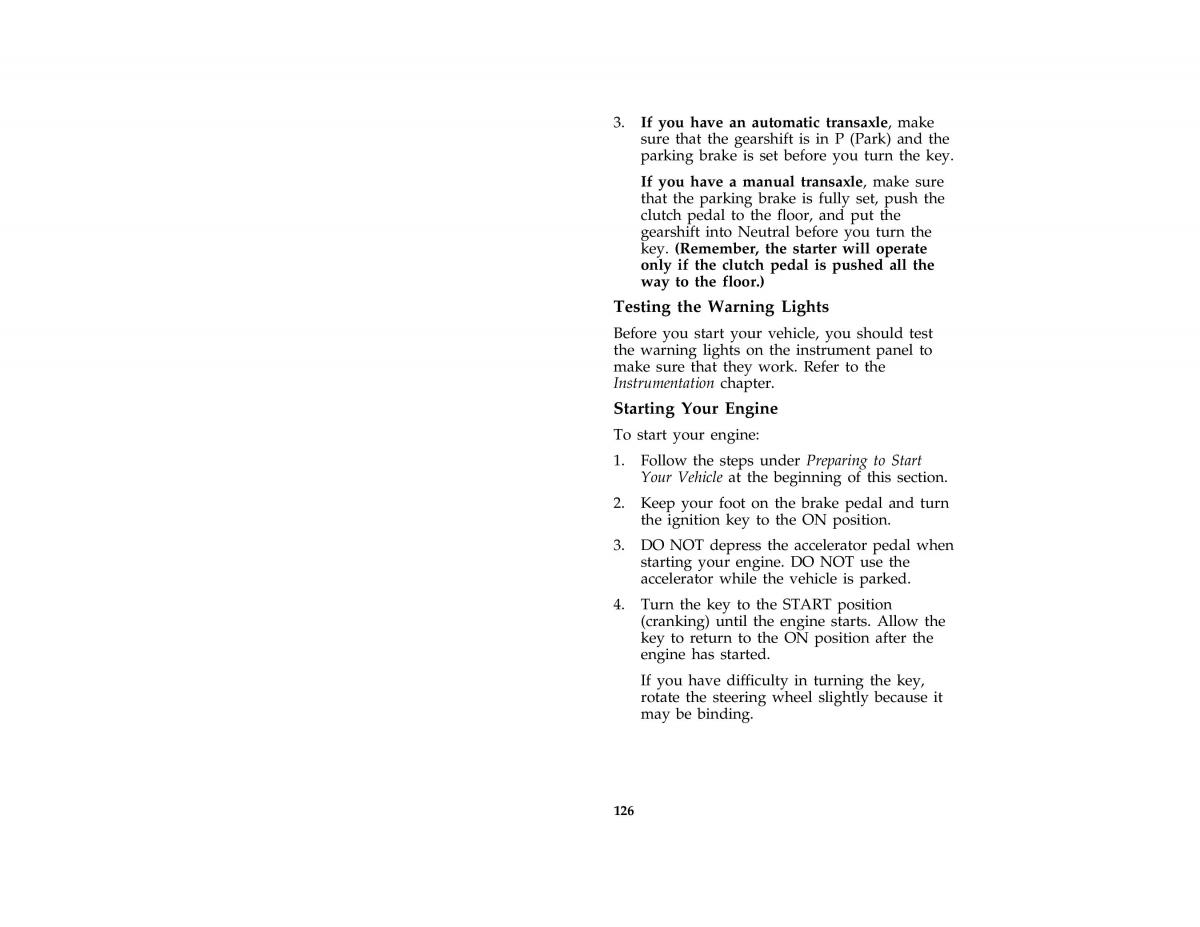 Ford Probe II 2 owners manual / page 129