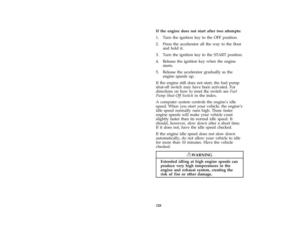 Ford Probe II 2 owners manual / page 131