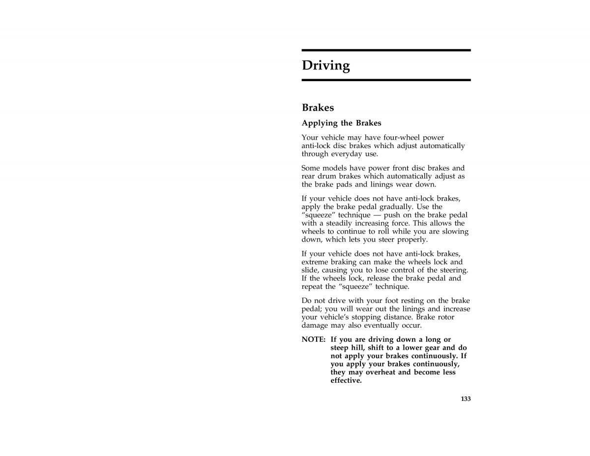 Ford Probe II 2 owners manual / page 136