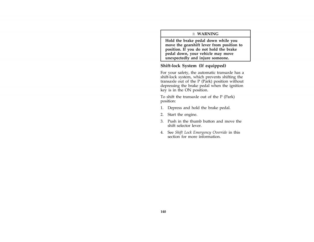 Ford Probe II 2 owners manual / page 143