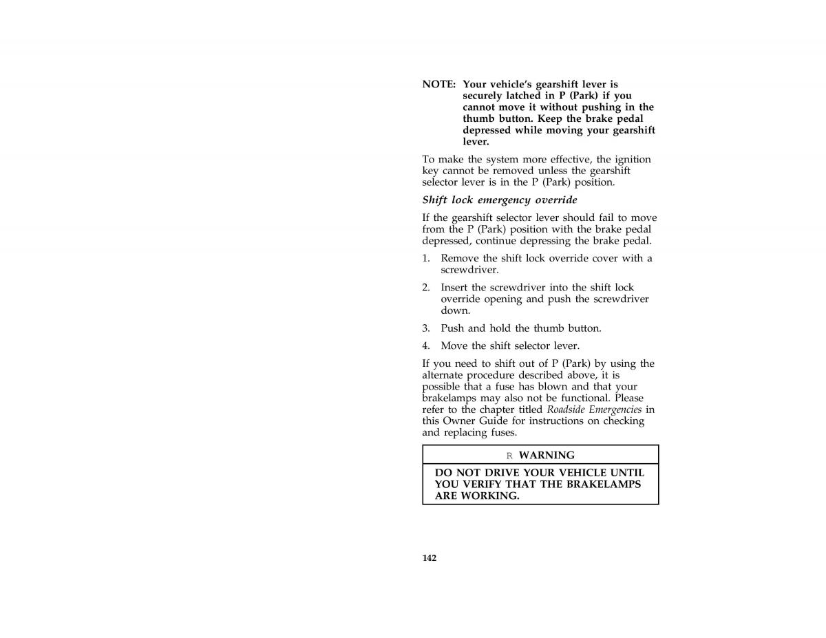 Ford Probe II 2 owners manual / page 145