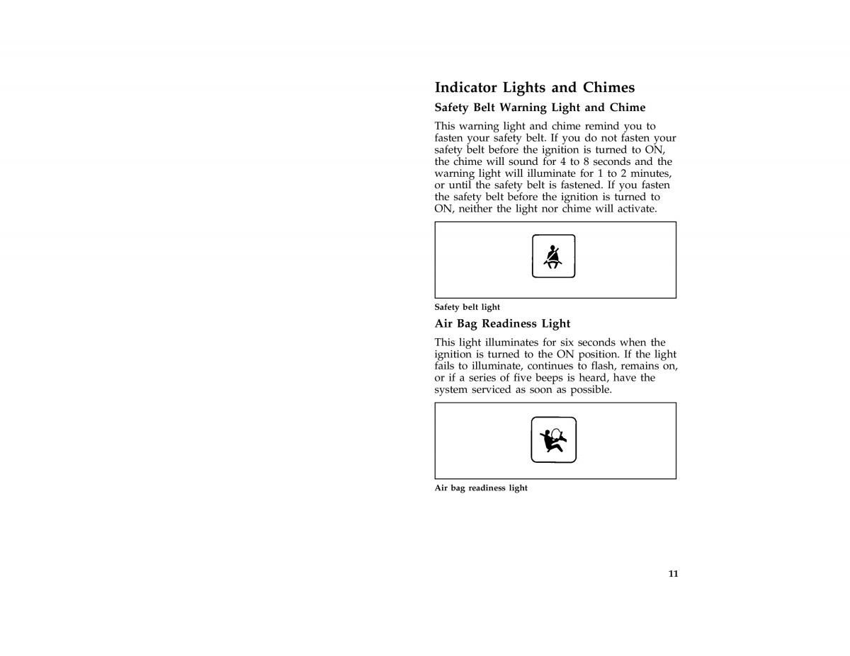 Ford Probe II 2 owners manual / page 15