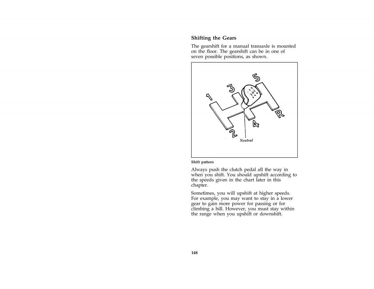 Ford Probe II 2 owners manual / page 151