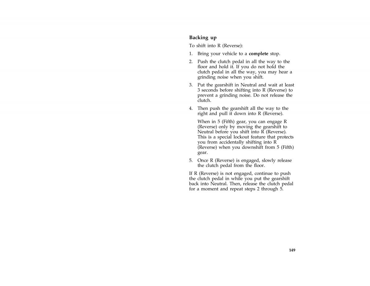 Ford Probe II 2 owners manual / page 152