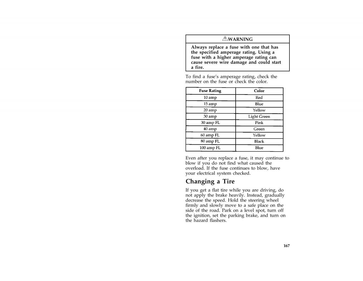 Ford Probe II 2 owners manual / page 170