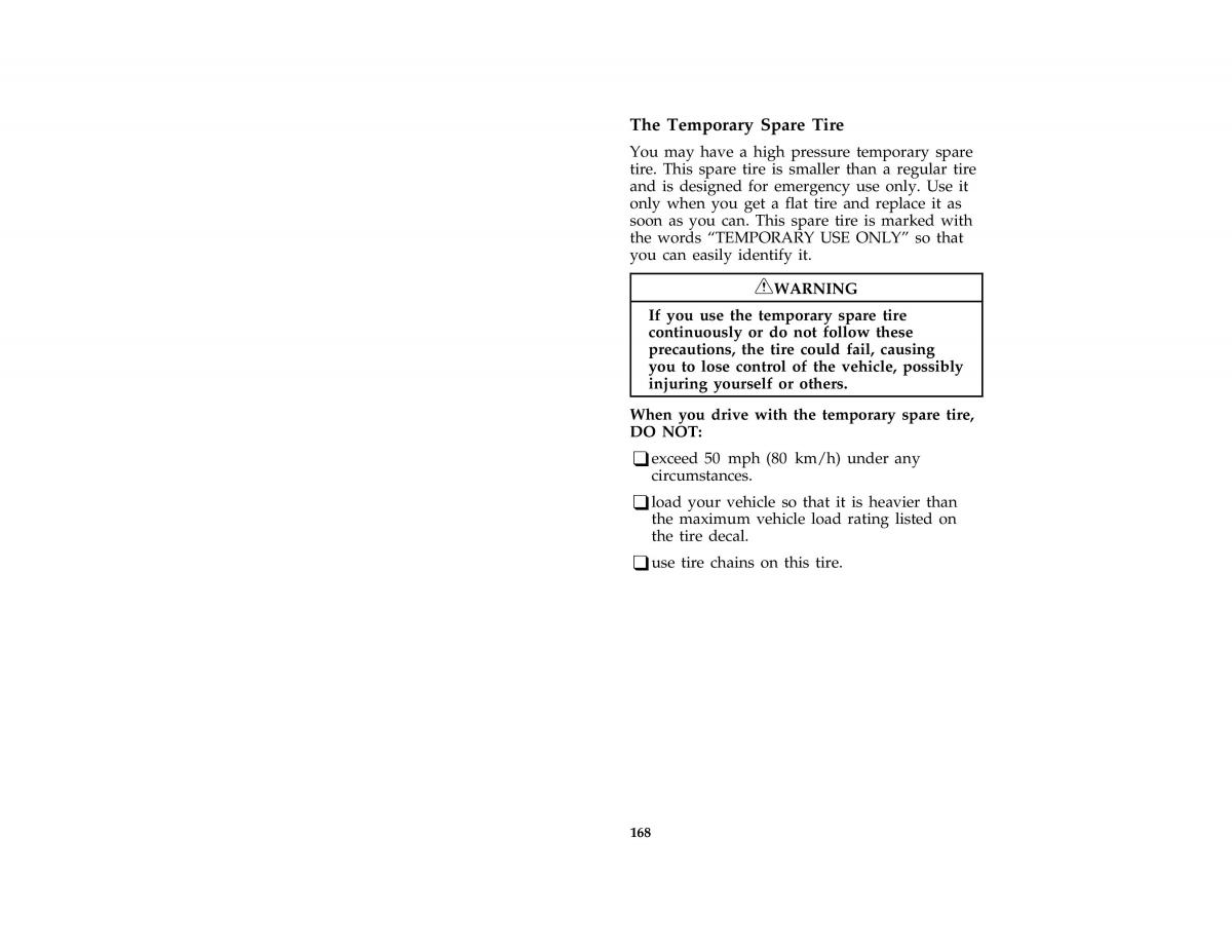 Ford Probe II 2 owners manual / page 171