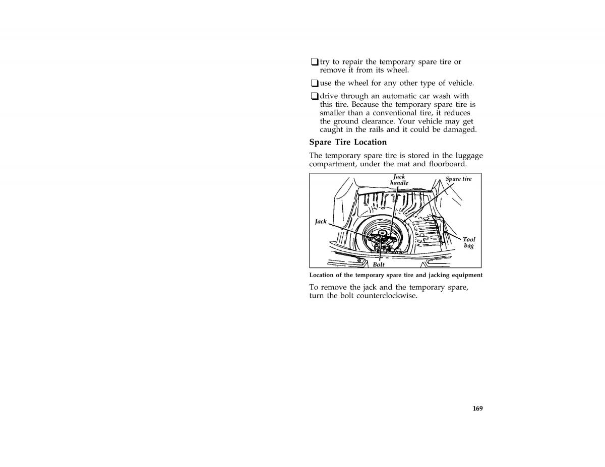 Ford Probe II 2 owners manual / page 172