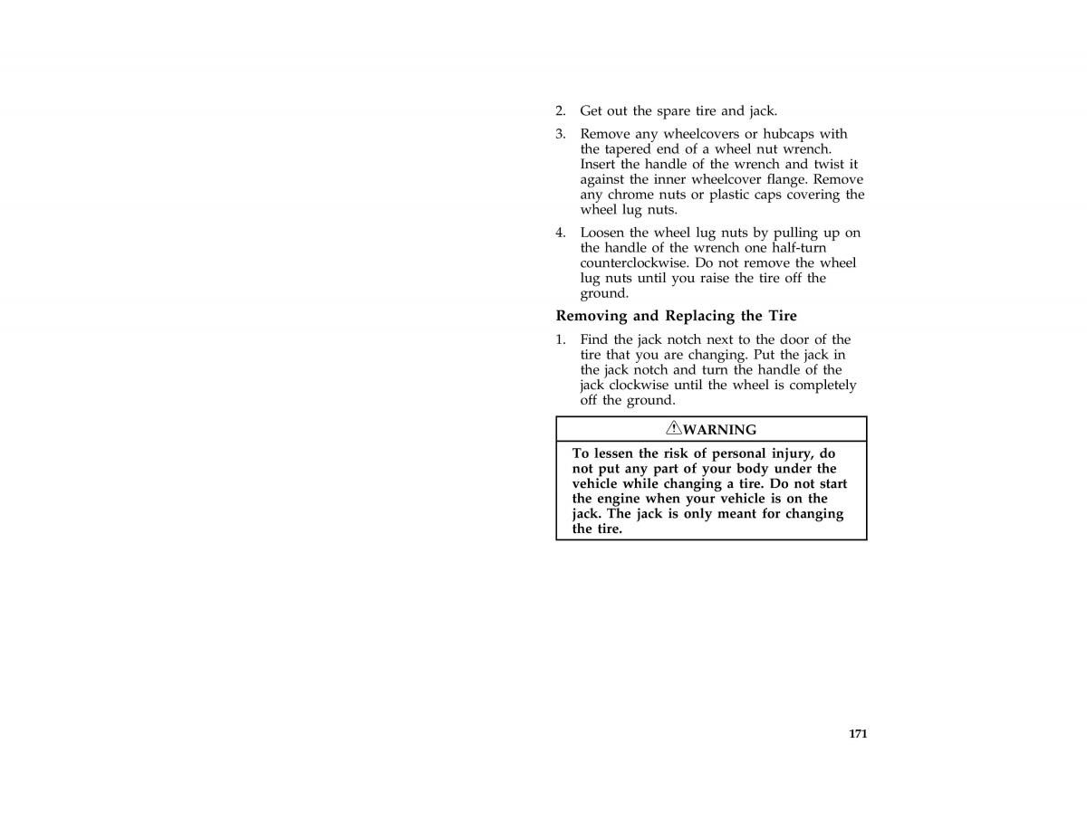 Ford Probe II 2 owners manual / page 174