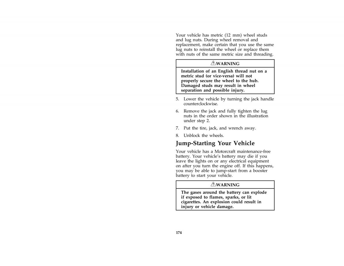 Ford Probe II 2 owners manual / page 177