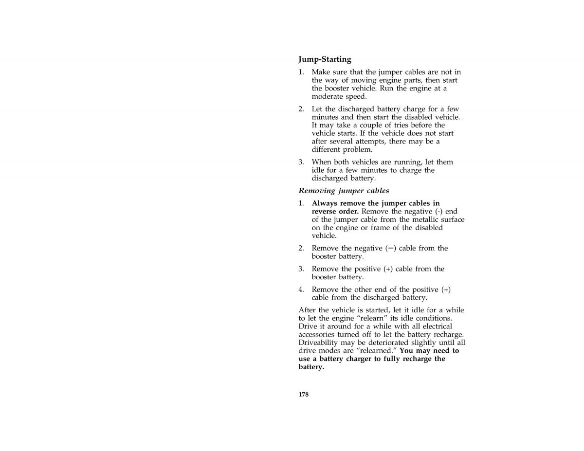 Ford Probe II 2 owners manual / page 181