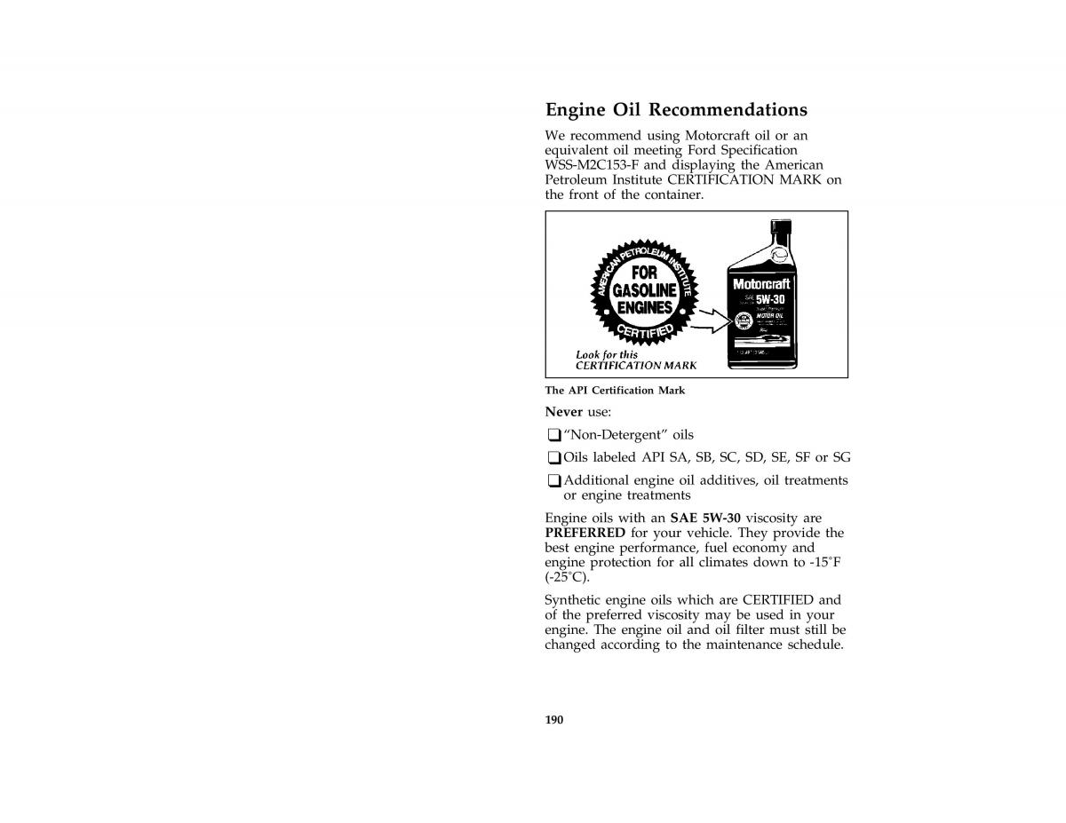 Ford Probe II 2 owners manual / page 192