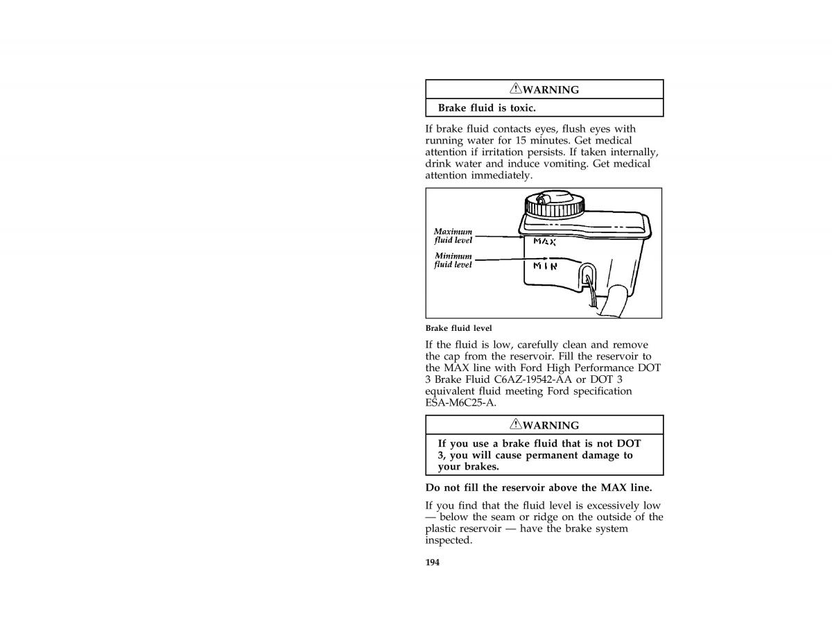 Ford Probe II 2 owners manual / page 196