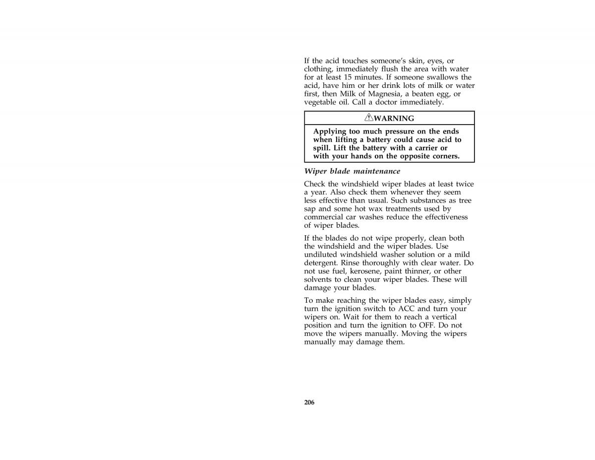 Ford Probe II 2 owners manual / page 208