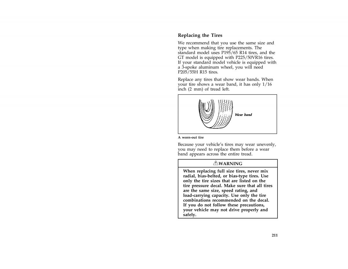 Ford Probe II 2 owners manual / page 213