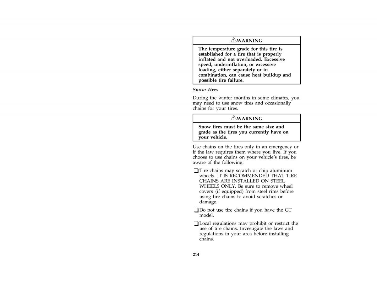 Ford Probe II 2 owners manual / page 216